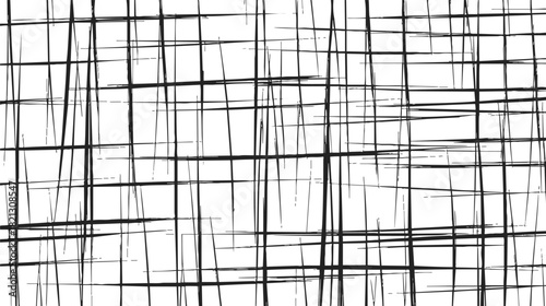 Black lines abstract sketch, hand drawn overlapping grid pattern on white background. Vector illustration