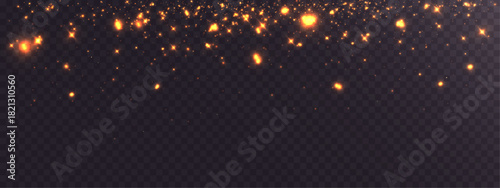 Luxurious golden spark streams and glowing particles create a magical, glamorous light trail with shimmering energy, perfect for elegant, festive, and fantasy visual designs.
