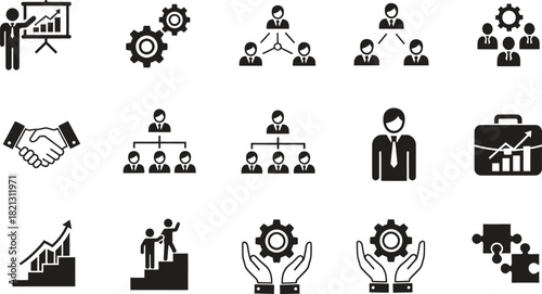 Business and Management Icons Collection for Corporate Strategy and Planning