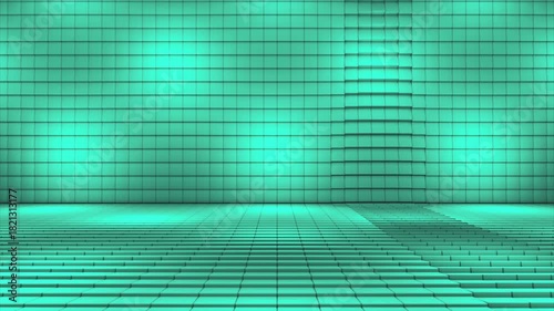 Broadcast Pulsating Hi-Tech Blinking Illuminated Cubes Stage Floor, Multi Color, Events, 3D, Loopable, 4K