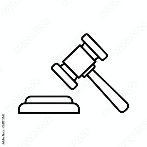 Judge s Gavel Icon Symbolizing Justice and Law