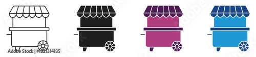 Food cart icon vector icon set. Vector illustration.