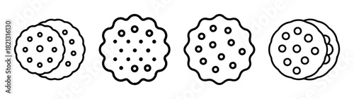 Illustration of lotus root slices, fresh vegetable ingredient, healthy food, asian cuisine, outline drawing