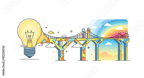 Abstract geometric composition with vibrant color blocks and clean lines suitable for modern design projects and digital art