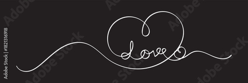 One continuous line drawing of two hearts isolated on transparent background. Editable stroke. Vector illustration. Love doodle icon.