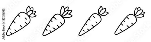 Four carrots vector illustration for easter spring harvest vegetable garden clip art design element