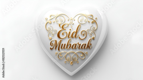 Glossy White Heart in High-Detail Digital Art