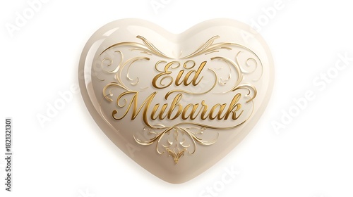 Glossy White Heart in High-Detail Digital Art