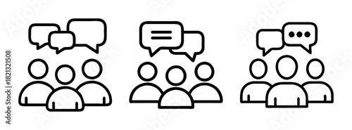 Community discussion forum icon vector illustration group communication and conversation concept design