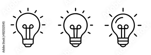 Three light bulbs vector illustration for creative ideas and innovation concept design element