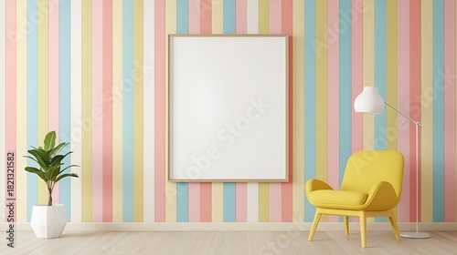Title: Abstract Minimal Pastel Multicolor Concept Art Background