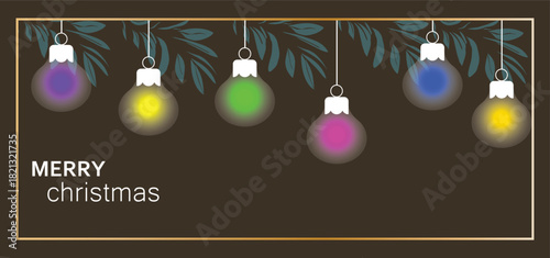 Christmas banner with ornate snowflakes and festive typography, Merry Christmas and Happy New Year greeting card header banner, website banner, social media banner, marketing material