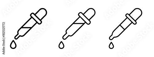 Three eyedroppers graphic design for pharmaceutical and chemical applications vector illustration