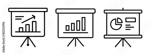 Presentation charts with bar graphs and pie chart for business data analysis and reporting