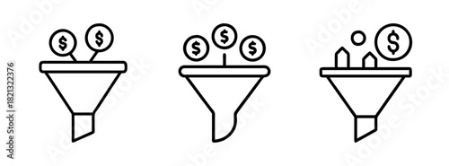 Sales funnel conversion optimization process lead generation marketing strategy illustration vector