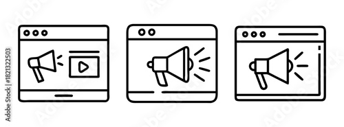 Mobile marketing strategy digital advertising campaign promotion megaphone announcement concept design