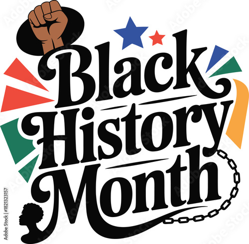 Black History Month Vector Typography and Clipart .