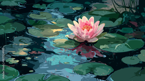 pink water lily in lake