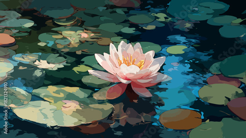 pink water lily in pond