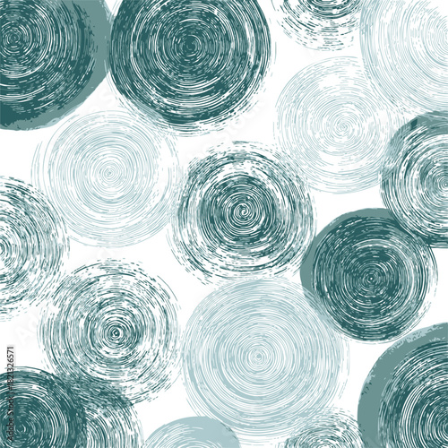 Circle pattern sketch hand drawn abstract concentric rings seamless background. Vector illustration