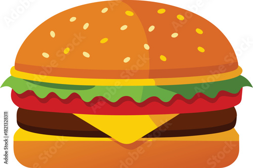 Mouthwatering gourmet cheeseburger illustration vector graphic for food lovers