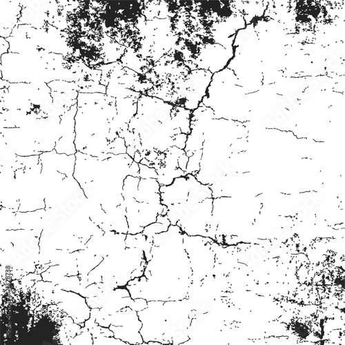 Cracked surface sketch, hand drawn grunge texture with irregular lines and distressed pattern. Vector illustration