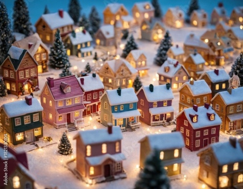 Fototapeta Naklejka Na Ścianę i Meble -  christmas tree in the city. small city. 