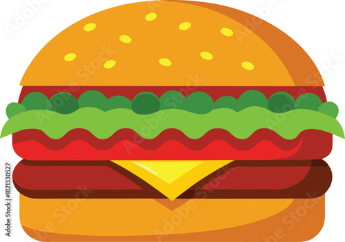 Delicious gourmet cheeseburger vector illustration scalable eps icon food graphic