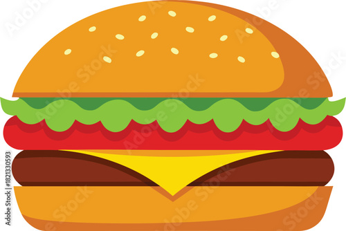 Mouthwatering gourmet cheeseburger vector illustration for delicious food graphics
