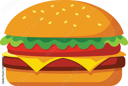 Delicious gourmet cheeseburger vector illustration scalable eps for food graphics