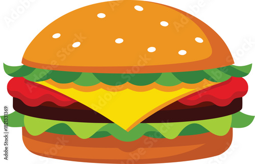 Mouthwatering gourmet cheeseburger vector illustration scalable eps icon for food graphics