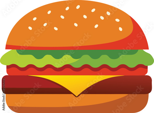 Delicious gourmet cheeseburger vector illustration perfect for food graphics and menus eps format