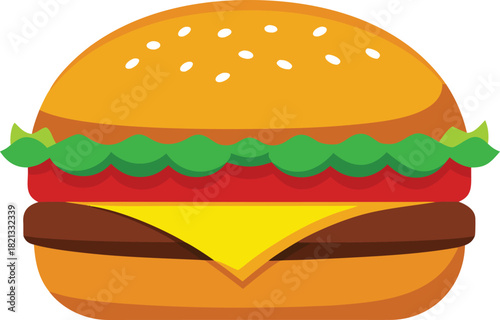 Mouthwatering gourmet cheeseburger illustration vector scalable eps icon for food graphics