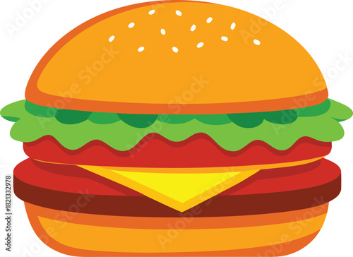 Delicious gourmet cheeseburger illustration perfect for food graphics and branding eps vector