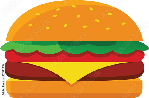 Mouthwatering gourmet cheeseburger vector illustration scalable eps icon for food graphics