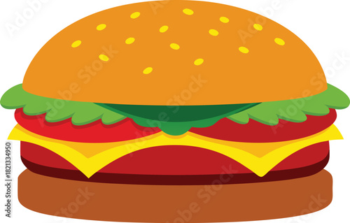 Mouthwatering gourmet cheeseburger vector illustration scalable eps icon for food design