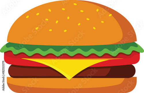 Mouthwatering gourmet cheeseburger vector illustration scalable eps icon for food design