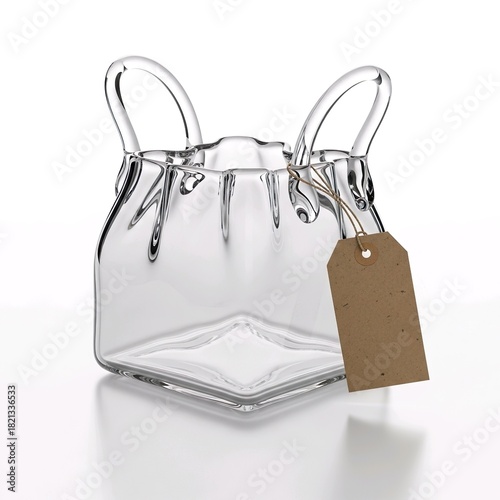 Glass bag isolated on white background