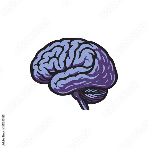 Brain icon logo flat vector design