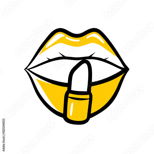 vector clip art lipstick on white background for web and graphic design