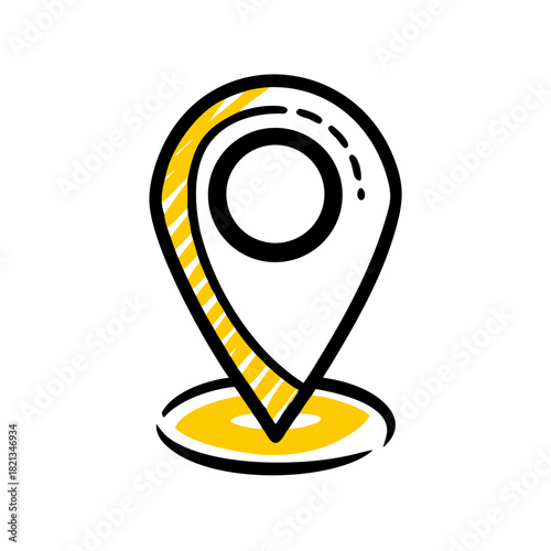 vector clip art location pin on white background for web and graphic design