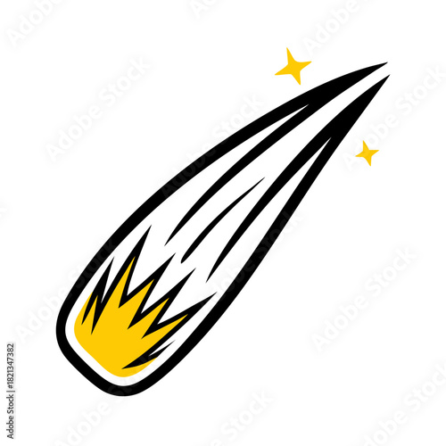 vector clip art meteor icon on white background for web and graphic design