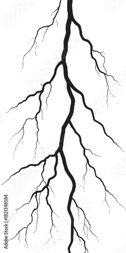 Lightning vector illustration. Vector illustration of lightning flash isolated on transparent background.