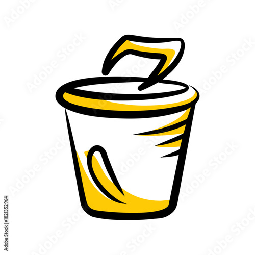 vector clip art wastebasket on white background for web and graphic design