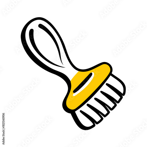 vector clip art hairbrush on white background for web and graphic design