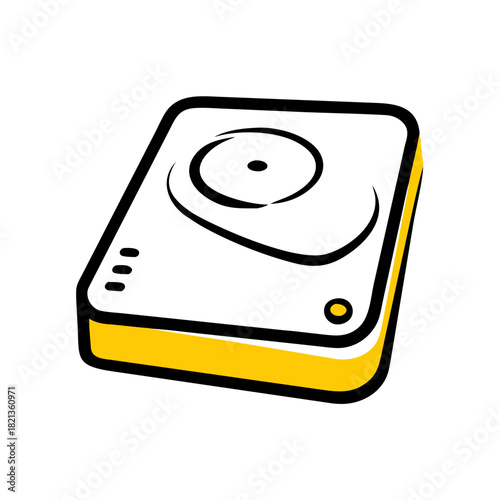 vector clip art hard drive on white background for web and graphic design