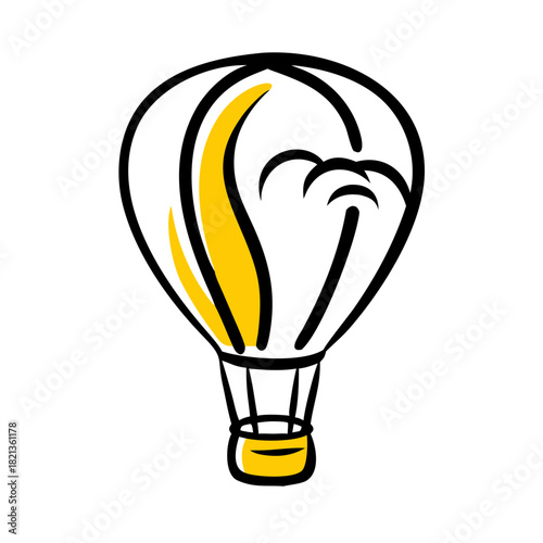 vector clip art hot air balloon on white background for web and graphic design