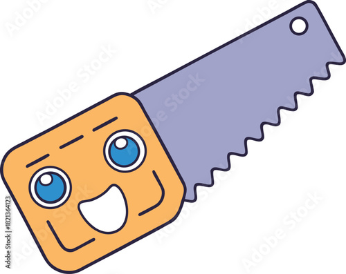 Vector icon of a hand saw on a white background.