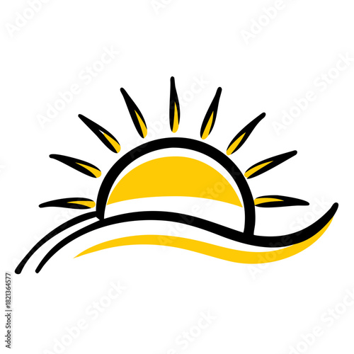 vector clip art sunrise for web and graphic design