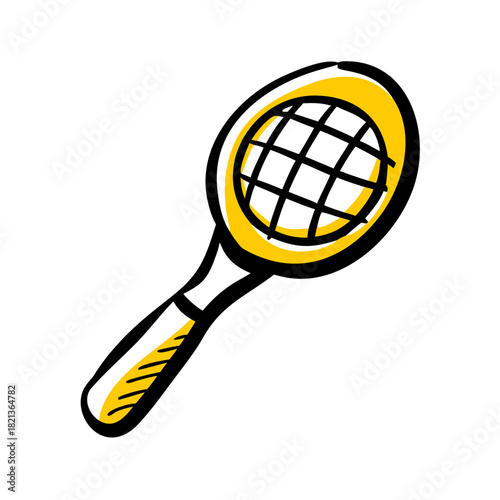 vector clip art tennis racket on white background for web and graphic design